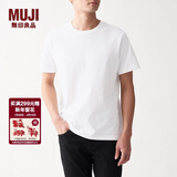 MUJI MUJI 男式 印度棉天竺编织 圆领短袖T恤 ABA01A0S 白色 S
