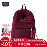 JANSPORT杰斯伯双肩包女男复刻暮光学生电脑包旅行背包书包 4QVA04S深紫酒红-侧袋+隔层