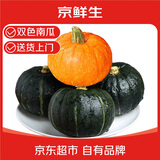 京鲜生 山东双色贝贝南瓜 净重3斤 单果150g+板栗香南瓜 源头直发