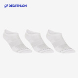 迪卡侬球拍类运动3双装成人低帮袜子男ARTENGO RS5002173351雪白35-38码