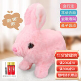 亦趣电动兔子小白兔毛绒玩具会跑会叫好玩女孩3岁儿童生日礼物 小兔子(粉)
