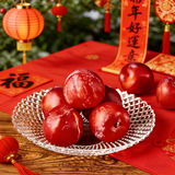 青苹果新年礼物水晶光泽玻璃水果盘轻奢家用客厅会所婚庆装饰8.5英寸
