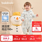 巴拉巴拉童装婴儿连体衣轻薄羽绒服宝宝衣服2025冬装抱衣爬服男童女童萌趣 白蓝色调-白鸭绒 80 cm-充绒量41g