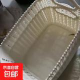 箱包皮具女士手提包仿藤编桌面收纳篮衣物厨房零食收纳筐 1个装【手提藤编篮】
