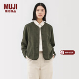 MUJI 女式 抓绒 开衫 外套 外衣 长袖 25年冬季 女装 BB2T4C5A 卡其绿 L （165/88A）