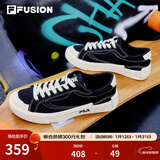 FILA FUSION斐乐男鞋POP帆布鞋潮牌男子潮流板鞋街拍运动休闲鞋男 黑-BK 42.5