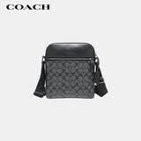 蔻驰（COACH）男士HOUSTON小号单肩斜挎包黑灰色4010礼物