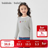 巴拉巴拉balaOne儿童t恤男女宝长袖上衣打底衫2025秋装弹力萌208325100201