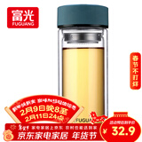 富光 男女士双层玻璃杯 高硼硅泡茶杯 茶水分离水杯带茶隔杯子500ml