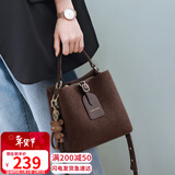 YUYULA牛皮包包女包水桶包通勤轻奢单肩斜挎包生日情人节礼物送女友老婆