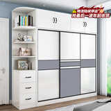 志磊【包安装】衣柜卧室两门移门衣橱简易储物推拉门大衣柜 【1米主柜】 2门