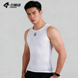 兰帕达排汗衫吸汗骑行背心内衣运动男公路山地车单车服装打底衫自如 （背心）纯白色 XL /2XL（65-90kg）