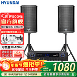HYUNDAI现代BK8专业中小型会议室音响套装壁挂式音箱蓝牙功放无线话筒组合教学培训店铺音响系统设备 【两音响/无话筒】会议音响套装（20-100平）
