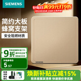 西门子（SIEMENS）开关插座面板 墙壁暗装86型 致典系列日曜金色 空白面板