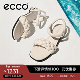 爱步（ECCO）凉鞋女 夏季方头一字带通勤休闲百搭粗跟凉鞋 雕塑233803 石灰色23380301378 37