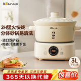 小熊（Bear）电砂锅 电炖锅 煲汤锅 炖汤锅 电炖盅 焖炖锅 养生煮粥锅3-4人用煲仔饭分体式电砂锅DSG-D30S1 3L