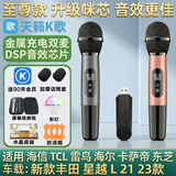 天籁K歌天籁k歌MM-8无线麦克风家用电视k歌话筒适用海信东芝tcl东芝雷鸟vidda卡萨帝海尔问界阿维塔车载 MM-8【VM7G-T】充电双话筒高品质音效至尊款