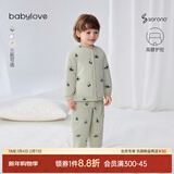 babylove婴儿保暖套装秋冬季纯棉男女宝宝上衣裤子夹棉两件套棉服 菉竹绿 100 cm