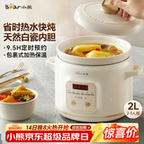 小熊（Bear）电炖锅 电炖盅 煲汤锅 炖汤锅 电砂锅 煮粥锅 婴儿熬粥家用可预约白瓷 2-3人用 DDG-E20M1米黄色2L