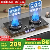 山彩好太太燃气灶天然气液化气灶煤气灶家用猛火5.2kw双灶一级能效节能省气灶具增压直喷台嵌两用厨房免开孔 上门安装【五环猛火】防风聚能+防爆玻璃 瓶装液化气20Y
