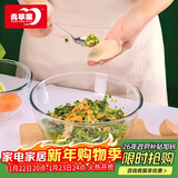 青苹果新年礼物耐热玻璃碗和面盆欧式沙拉碗加厚揉面盆4.35L超大容量