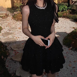 冶芷绝美辣妹收腰连衣裙女装法式气质高级感小黑裙生日礼裙短裙子 法式气质连衣裙黑色 M