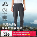 伯希和（Pelliot）【风盾】冲锋软壳裤男冬季保暖抓绒裤防风高弹长裤女115107016灰L