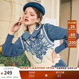 两三事梵高系列 静美如秋叶 秋季新款森女风后背绑带花色无袖毛衣背心女 鸢尾花 S