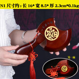 风水阁泰山真桃木斧子结婚坐福乔迁新居搬家挂件结婚斧头家居装饰摆件 【泰山祈福，真桃木】双福款斧子长16cm