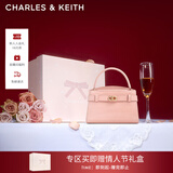 CHARLES&KEITH鳄鱼纹凯莉包手提斜挎婚包包女包生日礼物新年礼物CK2-50270880-1 粉红色Pink S