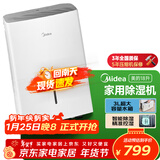 美的（Midea）18升除湿机 40㎡回南天家用抽湿机 轻音万向轮 地下室车库抽湿器 干衣机智能除湿器CF18BD/N7-DF3