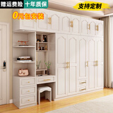 熠梵森【包安装】实木质衣柜卧室平开门欧式衣橱带梳妆台三门大衣柜子 【两门】主柜80*55*200