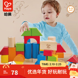 Hape积木玩具 大颗粒益智玩具颜色形状认知 男女孩儿童礼物 40粒积木 高密度山毛榉 1-3Y