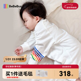 bebebus婴儿睡袋春秋冬儿童恒温分腿连体睡衣宝宝四季通用防踢被加厚S码