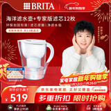 碧然德（BRITA）过滤净水器 家用滤水壶 净水壶 Marella 海洋系列白+专家版滤芯12枚（含附件）