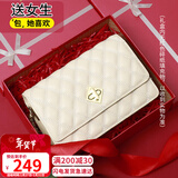 viney包包女包牛皮链条包轻奢百搭单肩斜挎包生日情人节礼物送女友老婆