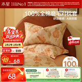 水星家纺枕套纯棉100%全棉磨毛柔感对枕套抑菌A类枕头罩一对装双人48x74cm