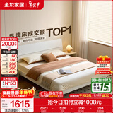 全友家居现代简约高箱储物收纳床主卧1.8米x2米双人大床家具政府补贴 【暖白色 | 高脚】床+65床垫+床头柜G*2 1.5x2米【爆款+性价比超高】