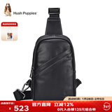 暇步士（Hush Puppies）胸包男头层牛皮腰包简约时尚运动单肩包潮流斜挎包新年礼物