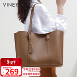 viney牛皮包包女包大容量托特包单肩包手提包生日情人节礼物送女友老婆