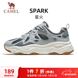 骆驼（CAMEL）男鞋厚底增高缓震老爹休闲运动鞋子 K15CX4L4018 荞麦灰 41