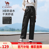 骆驼（CAMEL）直筒工装裤女户外防泼水运动休闲裤子 J24CA6L6646 幻影黑 XL