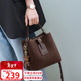 YUYULA牛皮包包女包水桶包通勤轻奢单肩斜挎包生日情人节礼物送女友老婆