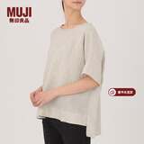 MUJI MUJI 女式 法国亚麻水洗 短袖罩衫 28SC243 原色 XS/S