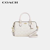 蔻驰（COACH）【品牌直供】女士ROWAN中号手提单肩斜挎波士顿包白色CW329礼物