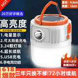 曼戈途超亮停电充电灯泡应急露营帐篷挂户外太阳能照明足球灯夜市摆地摊 60000W强光4400毫安20小时