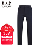 雅戈尔（YOUNGOR）休闲裤男DP棉免烫不易皱裤子自然垂顺易打理新品 VCDP329979AWY黑色 34 84A