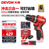 大有（Devon）12V锂电无刷电钻5208U手电钻冲击钻5209电动螺丝刀家用电钻 5209U 2.0双电塑盒+27件套|三星芯