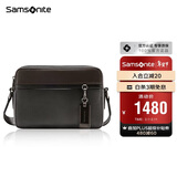 新秀丽（Samsonite）斜挎包男士单肩包精品男包旅行背包时尚休闲BC9*09013黑色/咖色