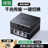 绿联RJ45网络切换器 二进一出/一进二出内网外网自由切换 免插拔 电脑网络共享切换器 55472
